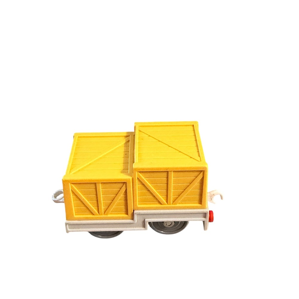 Thomas & Friends TrackMaster Cargo Car Yellow Crates Flatbed Train Freight Wagon
